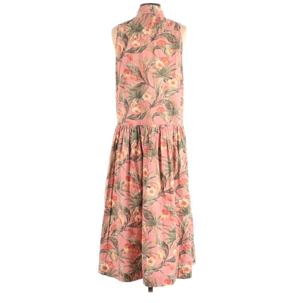 GAP Dress S Midi Floral Print Sleeveless Pink Vacation Tropical Trip Travel Pink - Picture 3 of 7